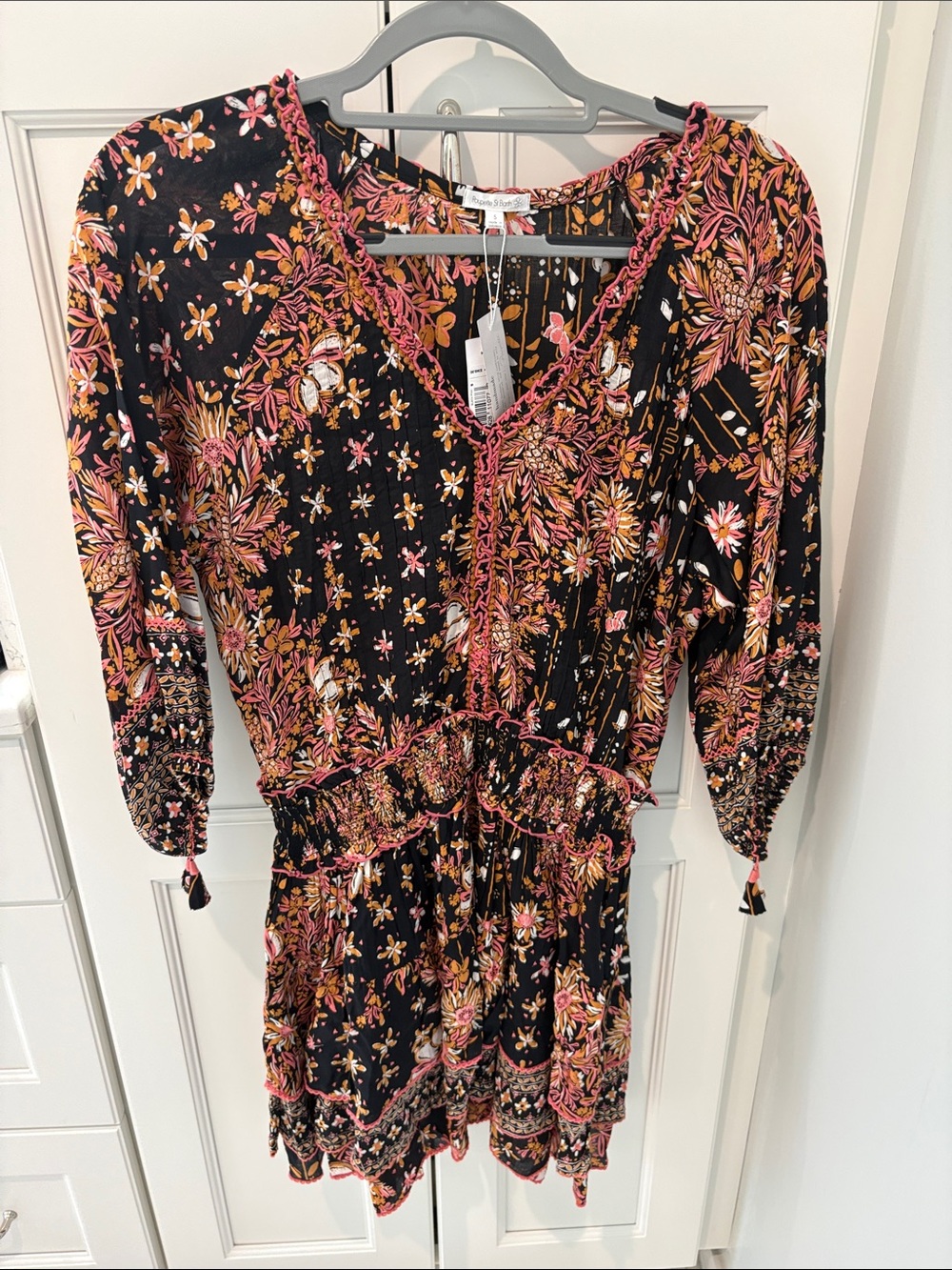 NWT Poupette St Barth sz Small Boho Tiered Mini dress